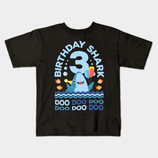 Birthday Shark Doo Doo 3rd Birthday Kids T-Shirt